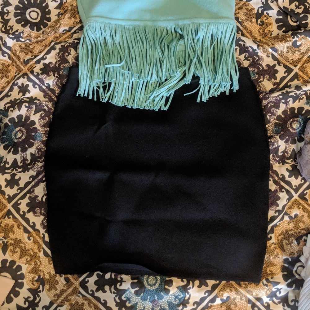 Rachel Roy Black Bandage Mini Skirt Size L